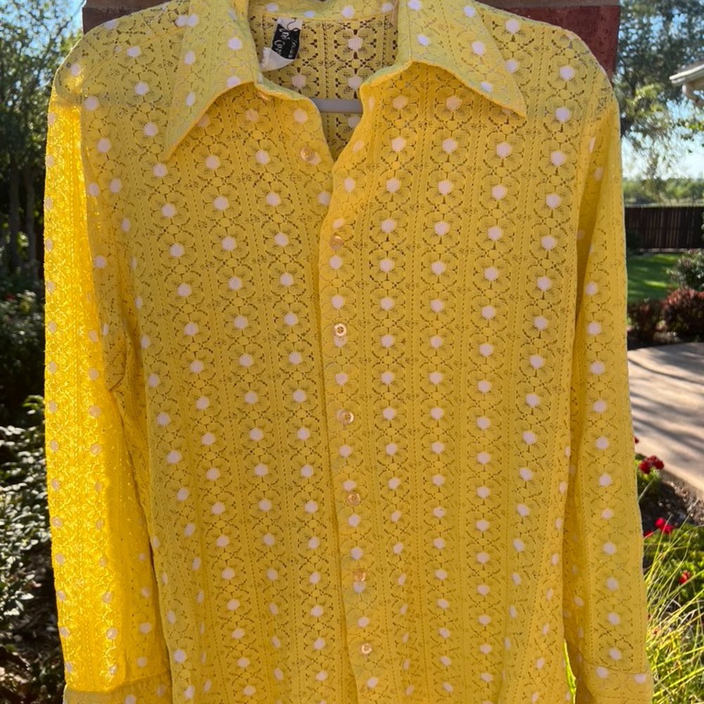 Vintage Floral Print Lace Shirt